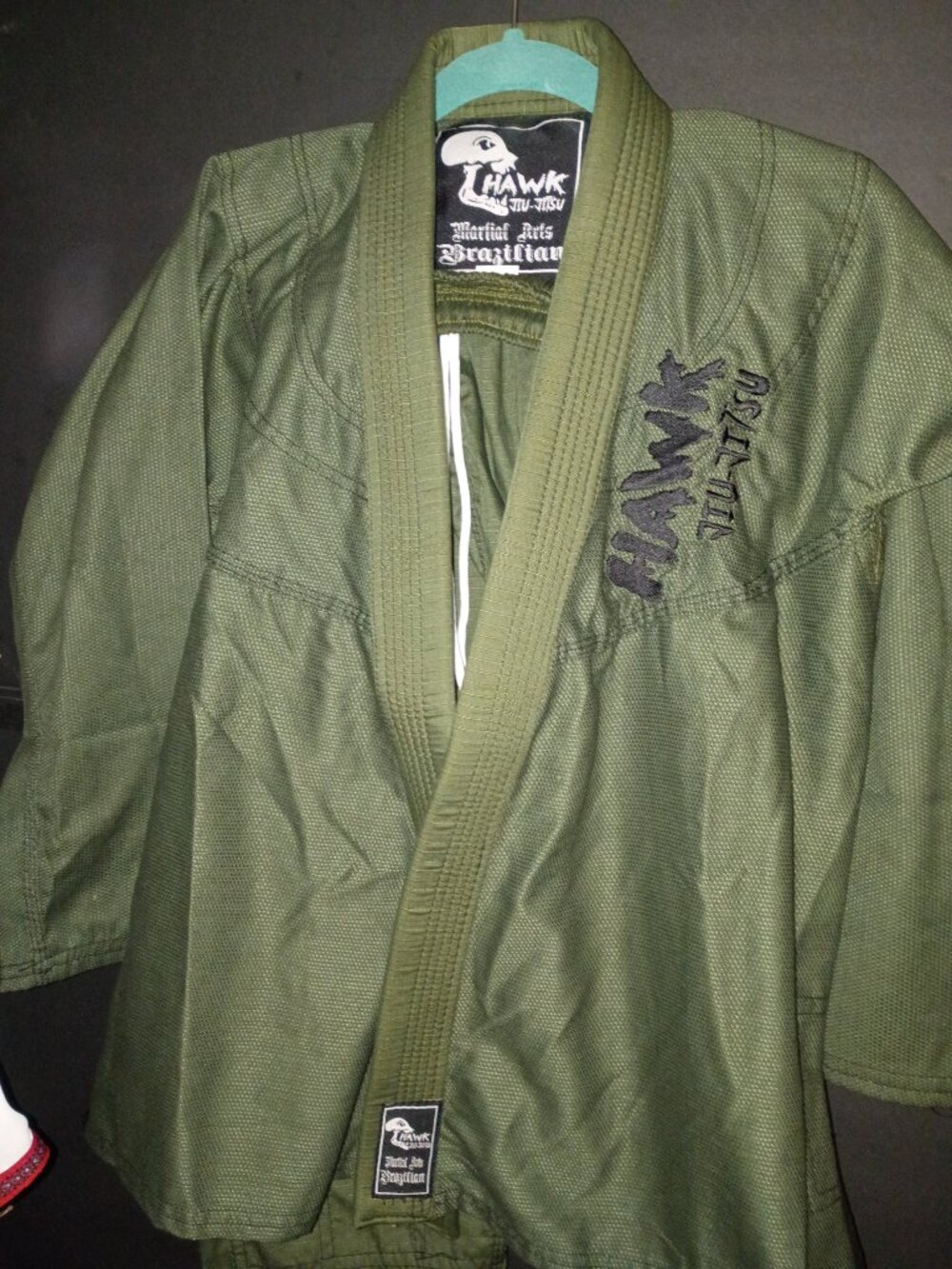 NWOT Hawk Jujitsu Green Martial Arts Brazilian Kids Size K4 Top/Kimono No